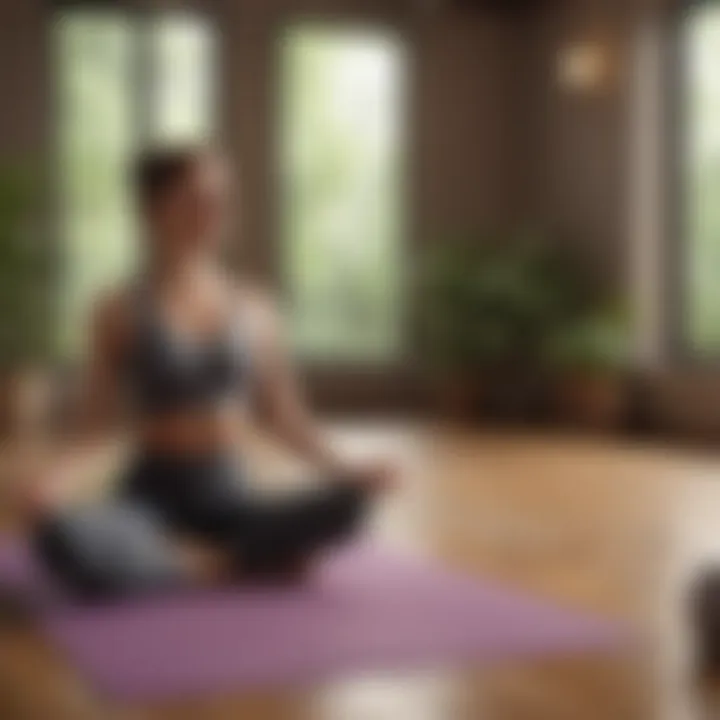 Close-up of yoga poses being practiced in a tranquil environment, illustrating the calming effects of mindfulness through exercise.