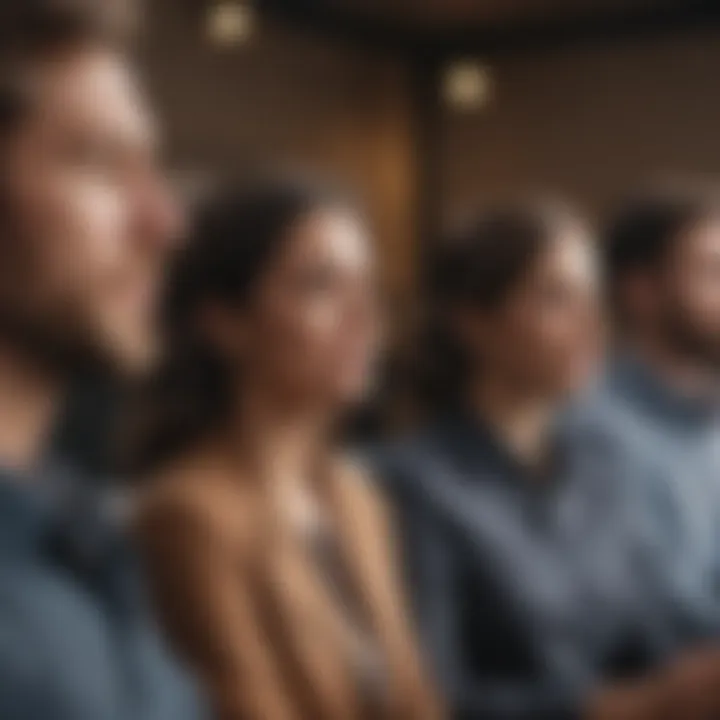 A group of diverse professionals engaged in a coaching session