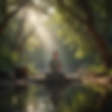 Serenity in Nature Meditation Person meditating in serene natural setting
