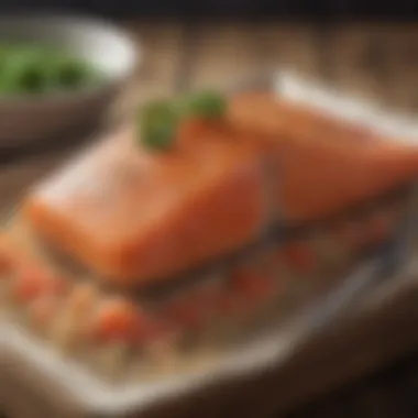 Omega-3 Rich Salmon Salmon fillet on a bed of quinoa