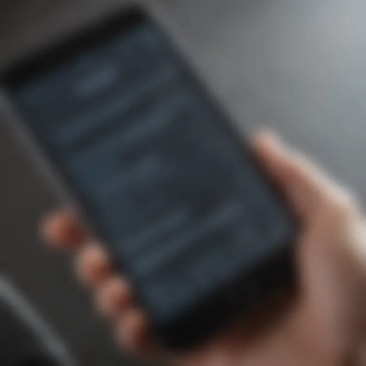 A close-up of a smartphone displaying a writing prompt application interface