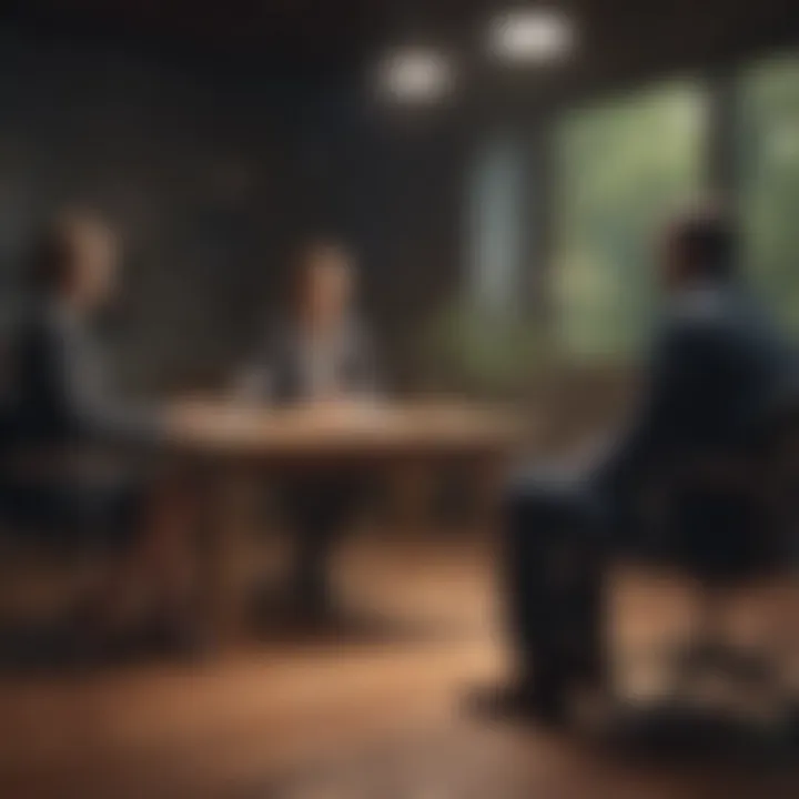 An illustration depicting situational interview questions with hypothetical scenarios.