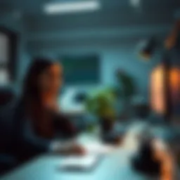 A professional workspace showcasing diverse career options