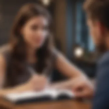 Interviewer taking notes during interview