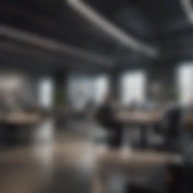 Collaboration and Innovation in the Workplace A modern office space showcasing teamwork and innovation