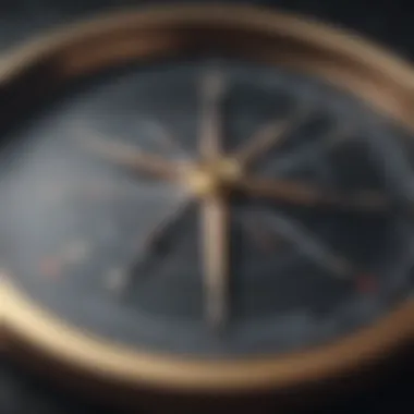 Guiding Leadership Choices Illustration of a compass pointing in different directions symbolizing leadership choices