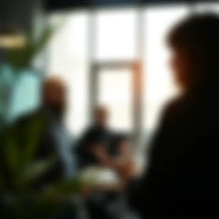 A professional environment where non-verbal signals are exchanged
