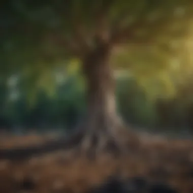 Abstract visualization of a tree growing symbolizing resilience through values