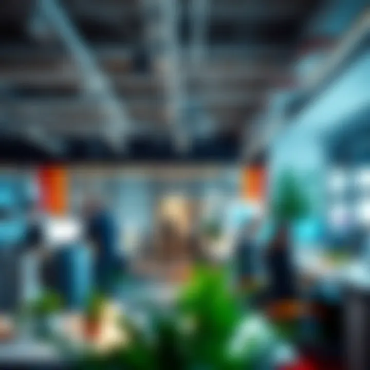 Dynamic Corporate Environment A corporate office showcasing a vibrant workspace