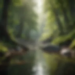 Tranquil nature scene promoting mindfulness