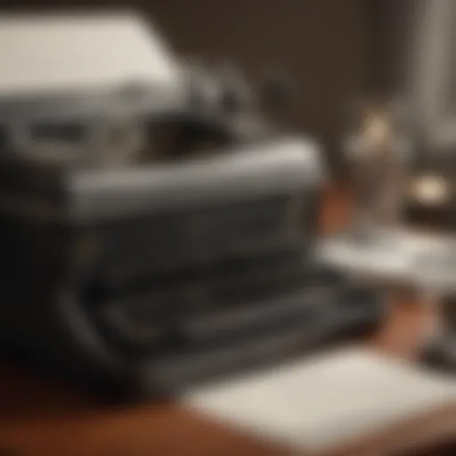 Elegant typewriter with blank paper