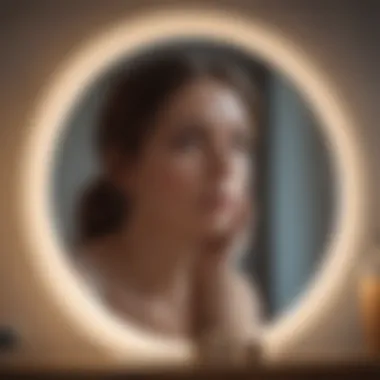 Self-Reflection and Introspection A contemplative figure reflected in a mirror, symbolizing self-examination and introspection.