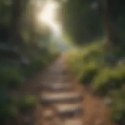 A serene landscape representing personal growth and journey