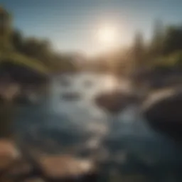 Calm landscape with serene waters