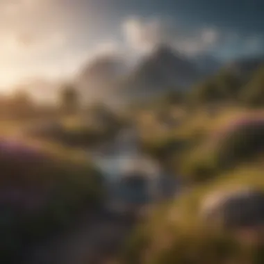 Tranquil Landscape of Positive Energy A serene landscape symbolizing tranquility and positive energy.