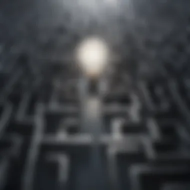 A maze with a clear path leading to a light bulb symbolizing clarity in communication