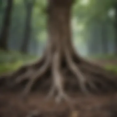 A tree with roots deep in the ground representing strong emotional foundation