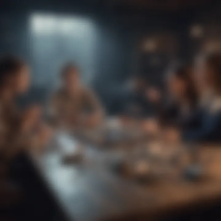 A group engaged in dynamic discussion