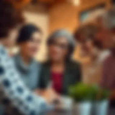 A group of diverse older women engaging in a collaborative meeting