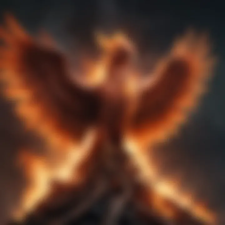 Illustration of a phoenix rising from ashes symbolizing resilience and overcoming adversity