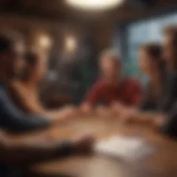 Engaging team discussion around a table