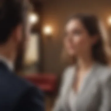 Establishing Rapport in Job Interviews A confident individual engaging with an interviewer