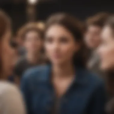 Navigating Social Self-Introductions A social gathering where individuals are engaging in introductions