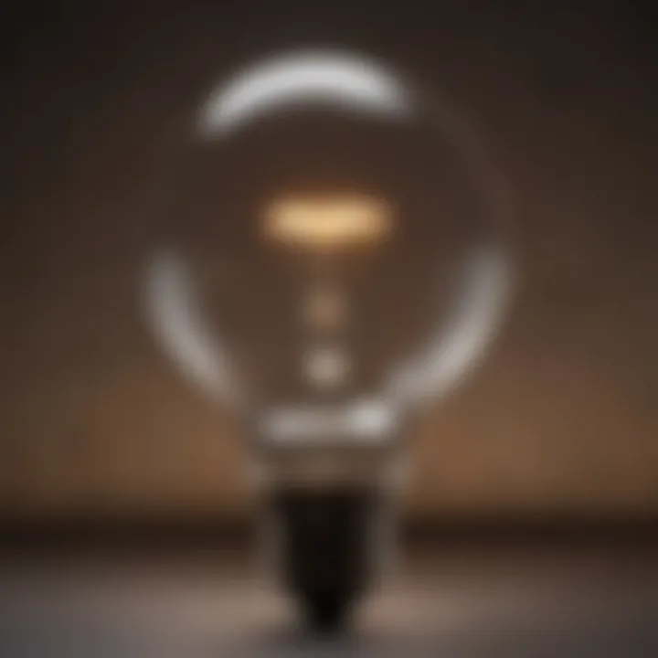 Illuminated light bulb representing creative problem-solving