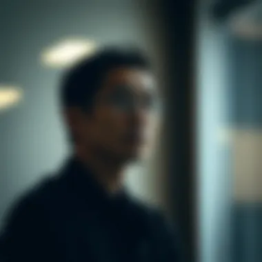 An individual reflecting on profound questions