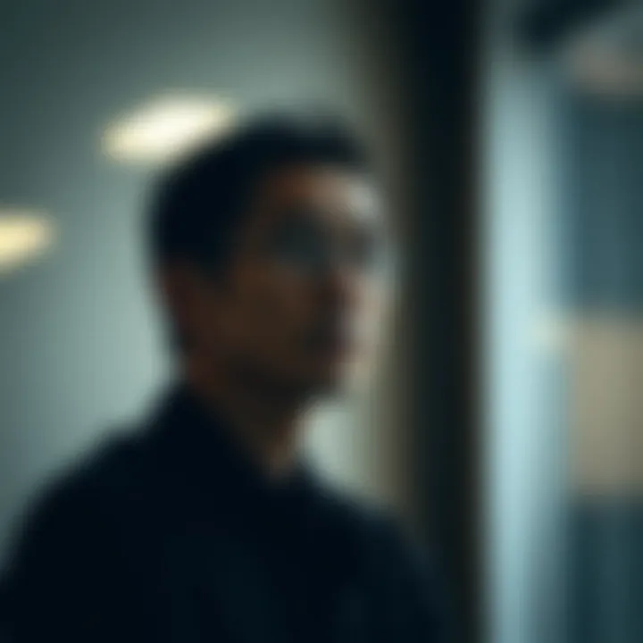 An individual reflecting on profound questions