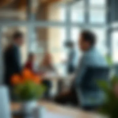 An office setting showcasing a collaborative environment.