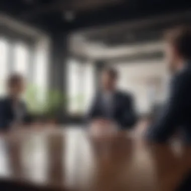 Understanding Company Values A professional discussing company values in a modern office