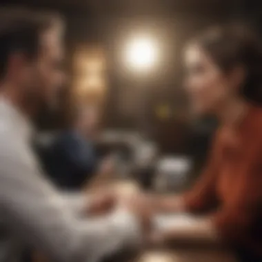 Engaging Dialogue in Interviews A candidate engaging with an interviewer in a professional setting