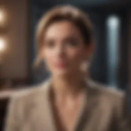 A professional engaging confidently in a job interview setting