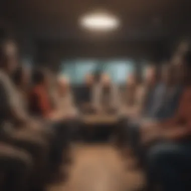 A community support group in a discussion