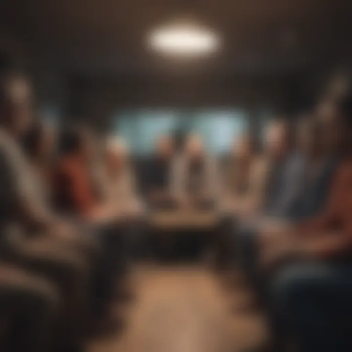 A community support group in a discussion