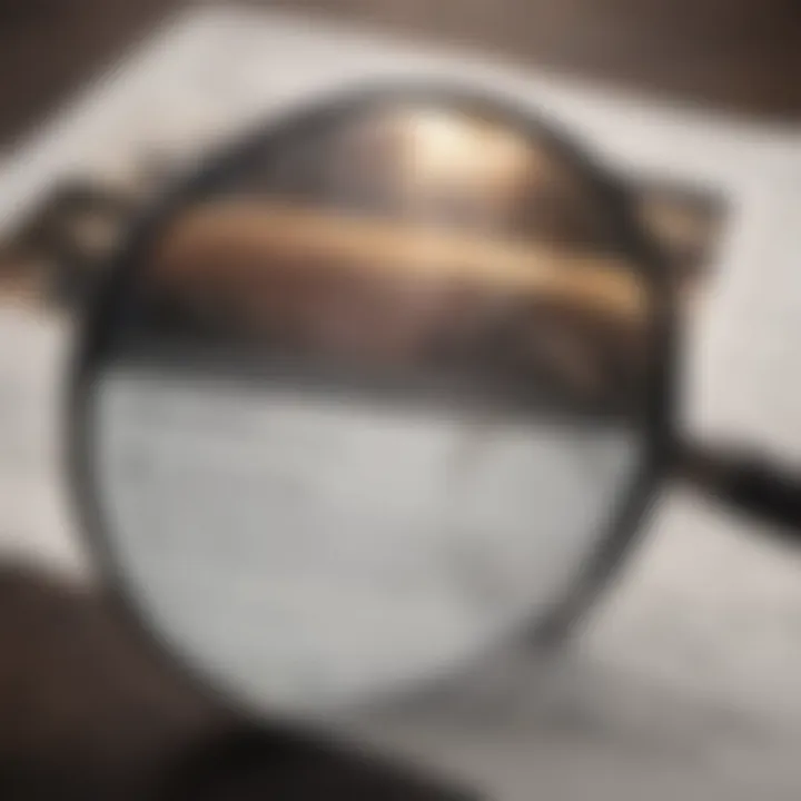 Illustration of a magnifying glass zooming in on job offer details