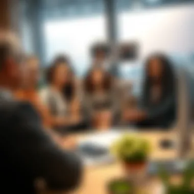 Diverse group of professionals engaging in a job interview setting