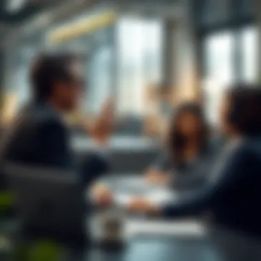 Professional environment with interviewer and candidate in discussion