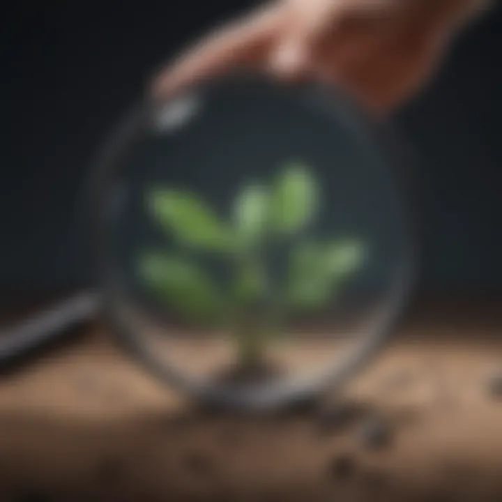 Illustration of a magnifying glass focusing on personal and organizational growth