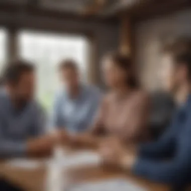Fostering Supportive Workplace Relationships A group of colleagues engaging in a supportive discussion