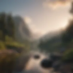 A serene landscape depicting tranquility and calmness