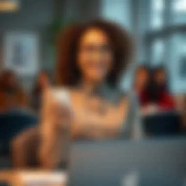 Illustration of a candidate showcasing their experiences