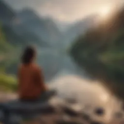 A serene landscape representing mindfulness and emotional calmness