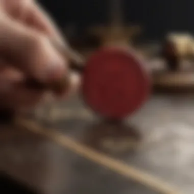 Sealing the Letter with Wax Stamp