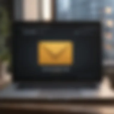 Crafting the Perfect Follow-Up Email A laptop displaying an email draft with professional formatting.