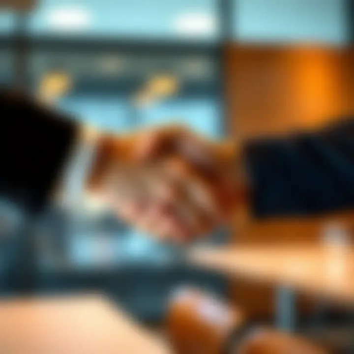 A powerful handshake symbolizing a successful interview outcome