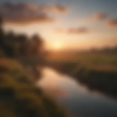 A New Day Begins Serene sunrise over a calm landscape, symbolizing a fresh start.