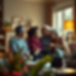 Conceptual illustration of multigenerational living dynamics