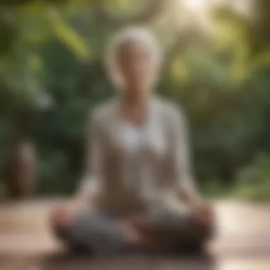 Mindful Movement: Embracing Yoga in Aging Elderly woman practicing yoga in serene nature